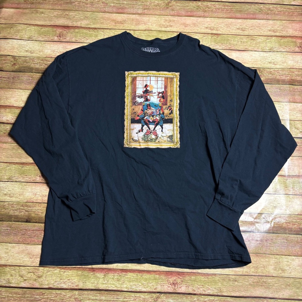 Loot Crate Deadpool Club Merc Fine Art Long Sleeve Shirt Black 2XL